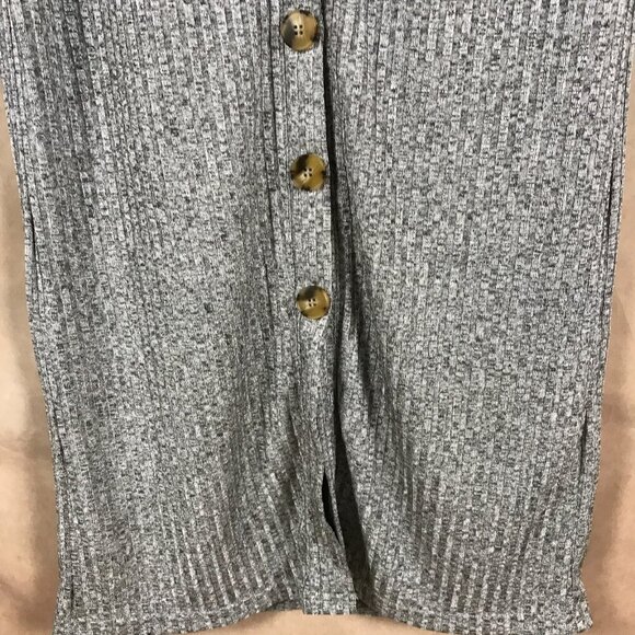 Gray Button-Front Midi Dress NEW Size Small (4) - Picture 5 of 10